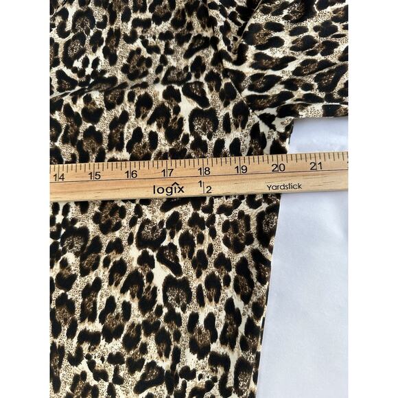 Women’s Sz L Long Cardigan Duster Sweater Animal Print Long Sleeve Pockets - Picture 13 of 15